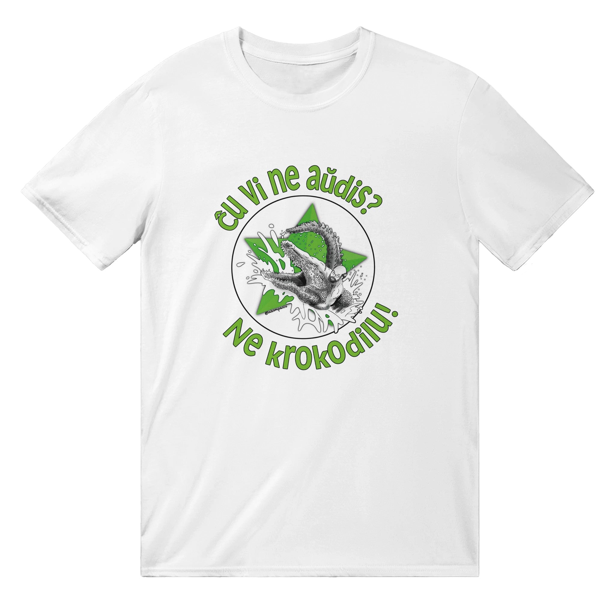 Zamenhof Krokodilo Uniseksa T-ĉemizo