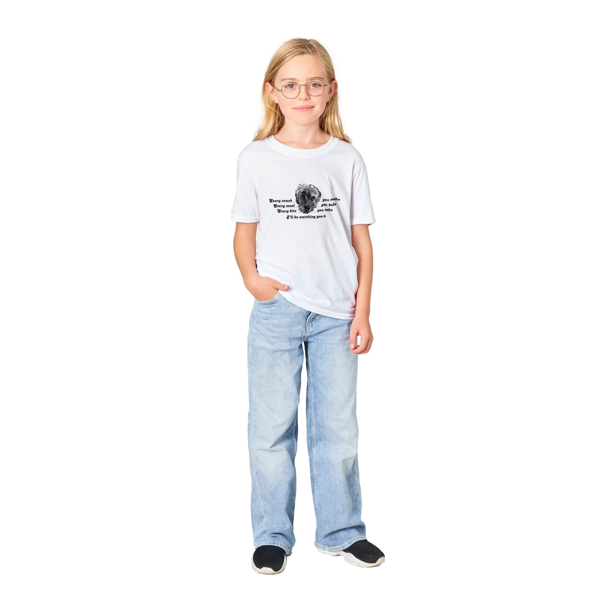 Every bite you take dog watching you English Youth T-shirt