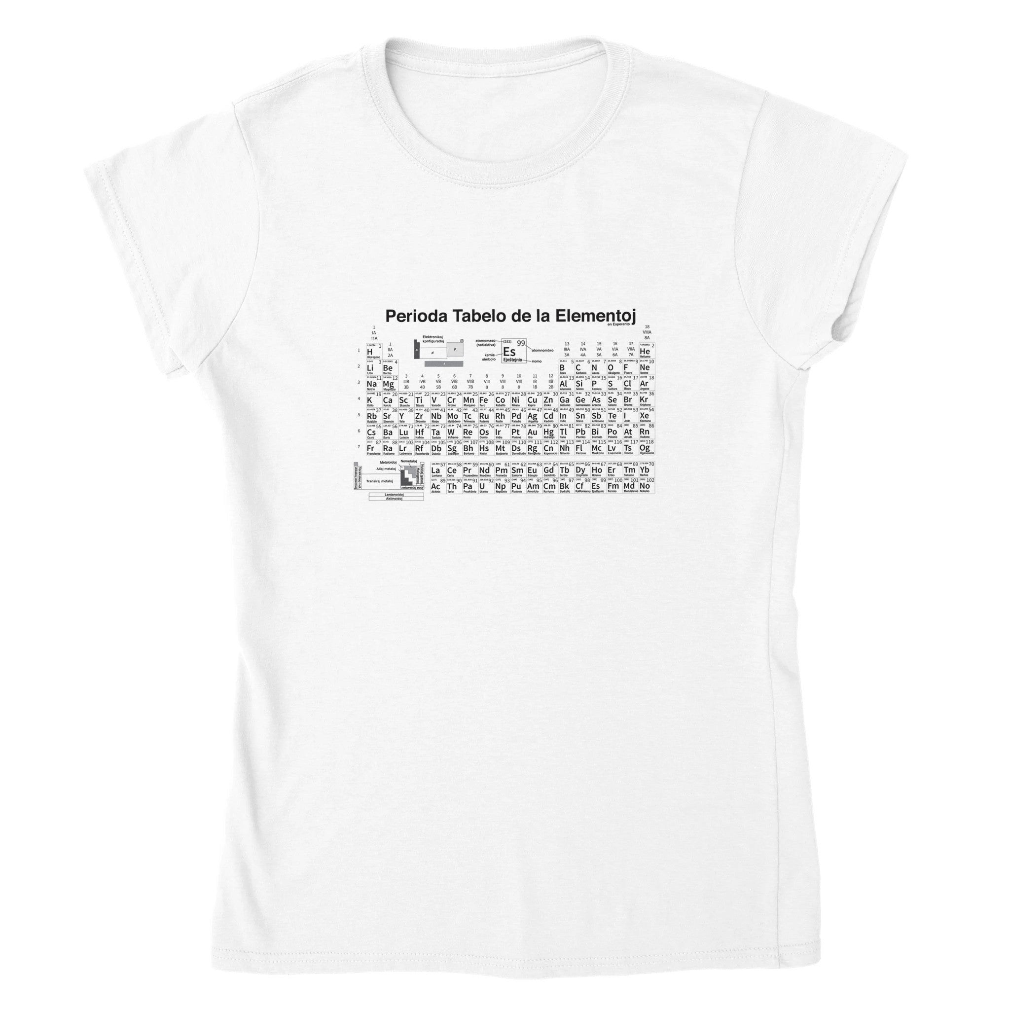 Perioda Tabelo de la Elementoj Womens T-shirt