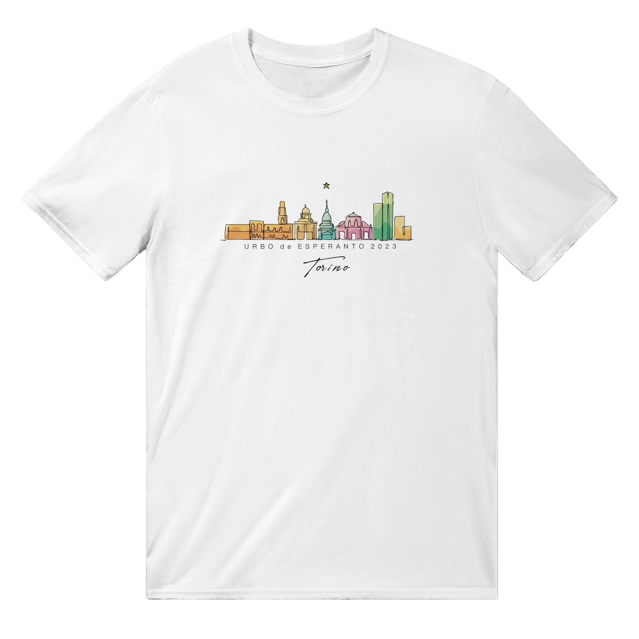 Torino Bunta Urbosilueto Unuseksa T-ĉemizo