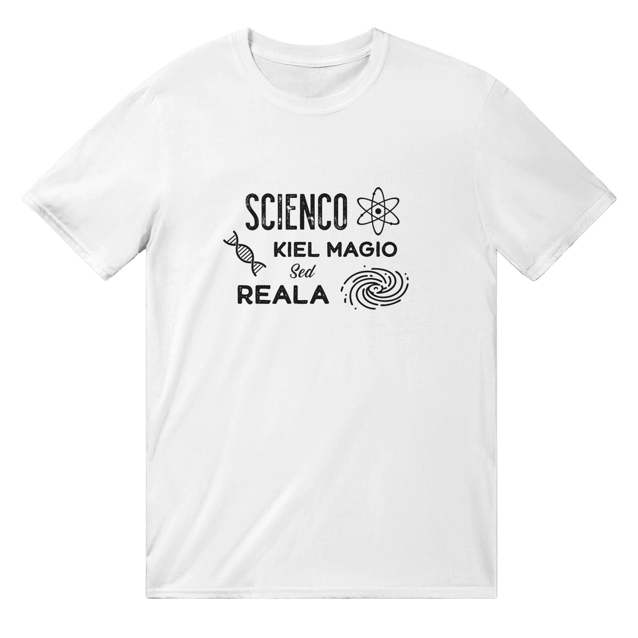 Scienco: Kiel Magio sed Reala Uniseksa T-ĉemizo