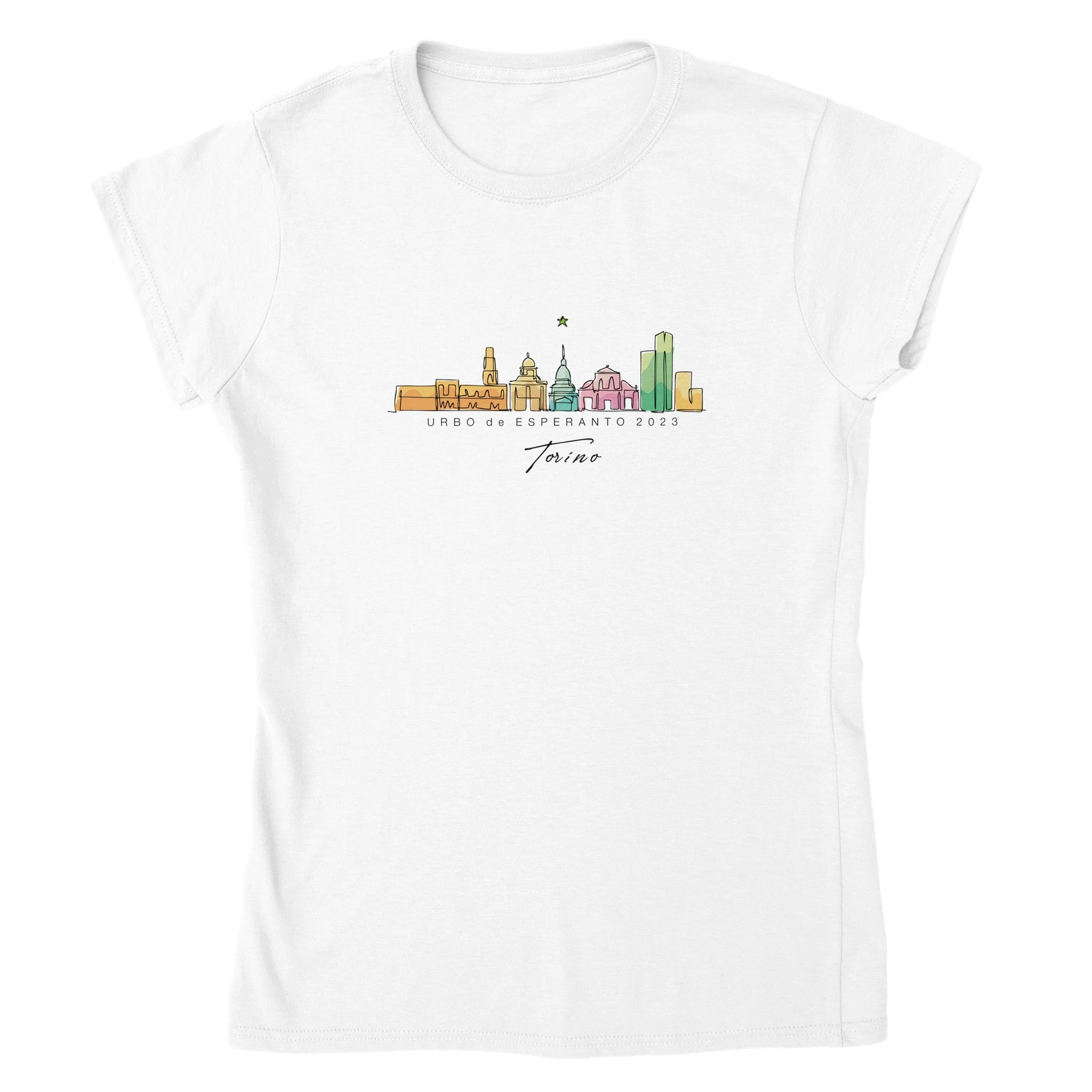 Torino Bunta Urbosilueto Virina T-ĉemizo