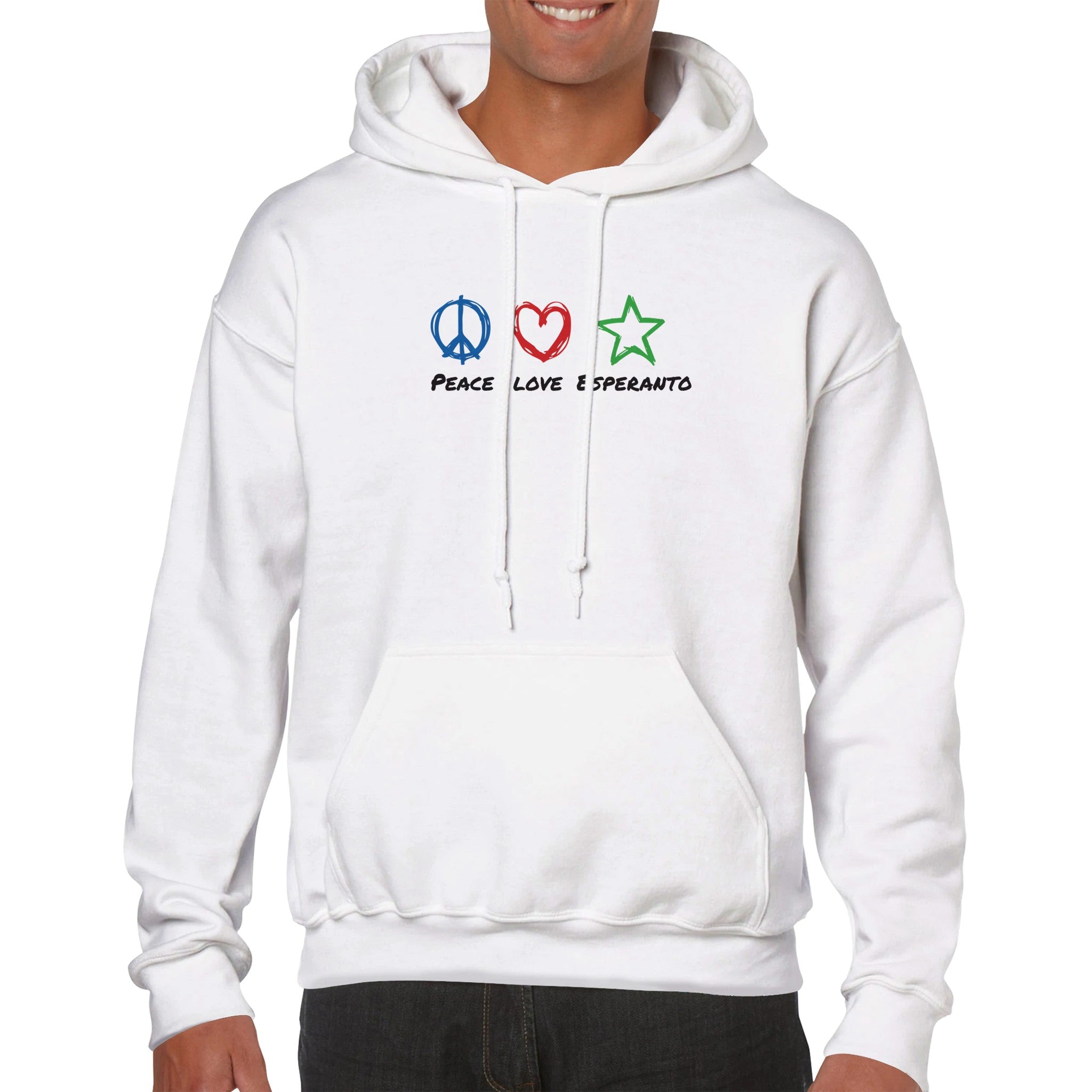 Peace Love Esperanto English Unisex Hoodie