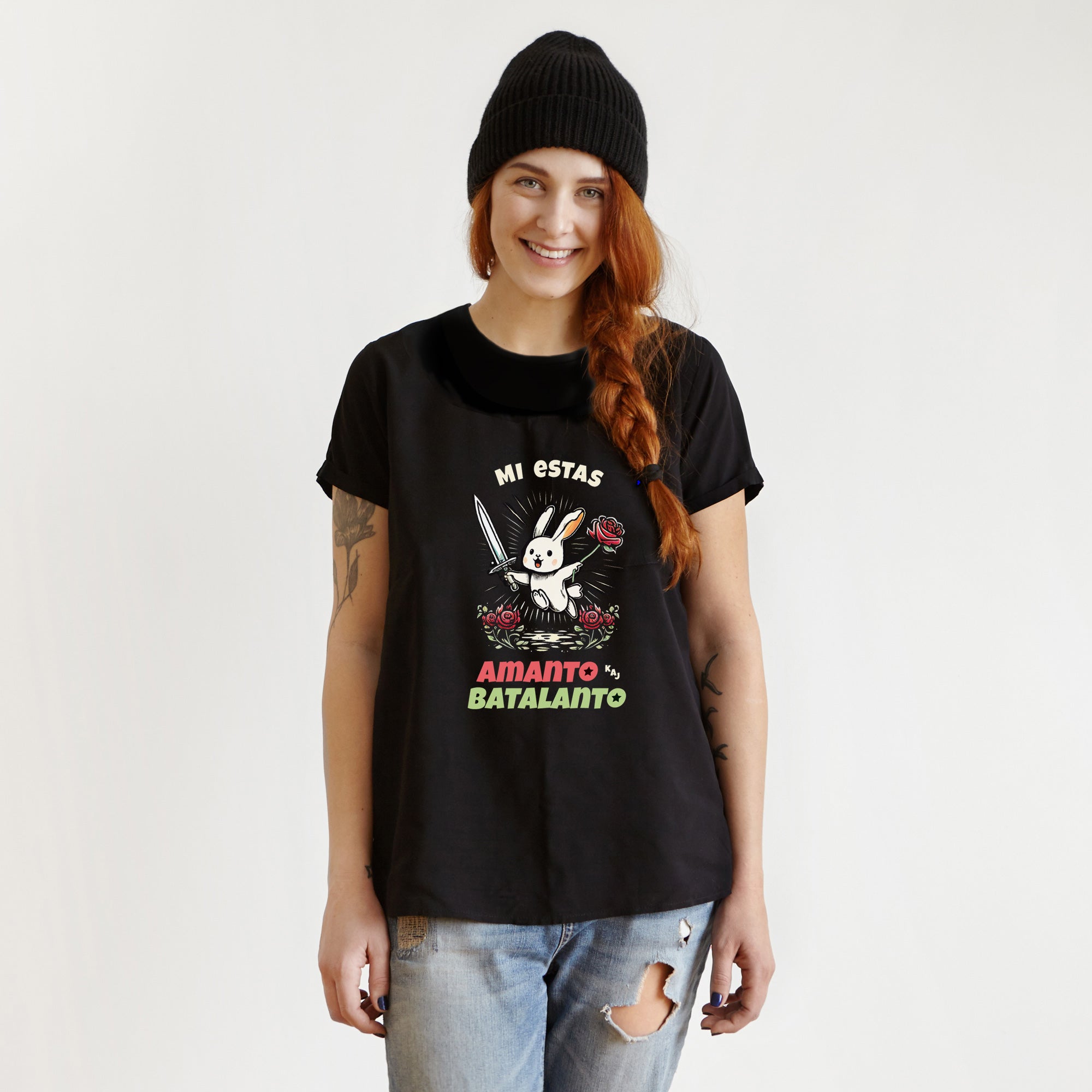 Amanto kaj Batalanto Esperanto T-shirt