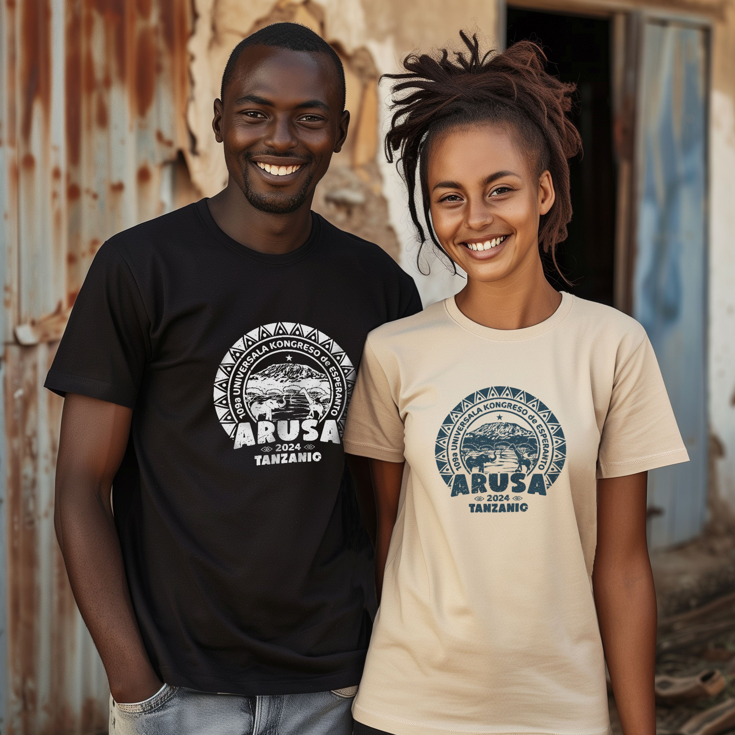 Aruŝa Tanzanio UK2024 Unuseksa T-ĉemizo