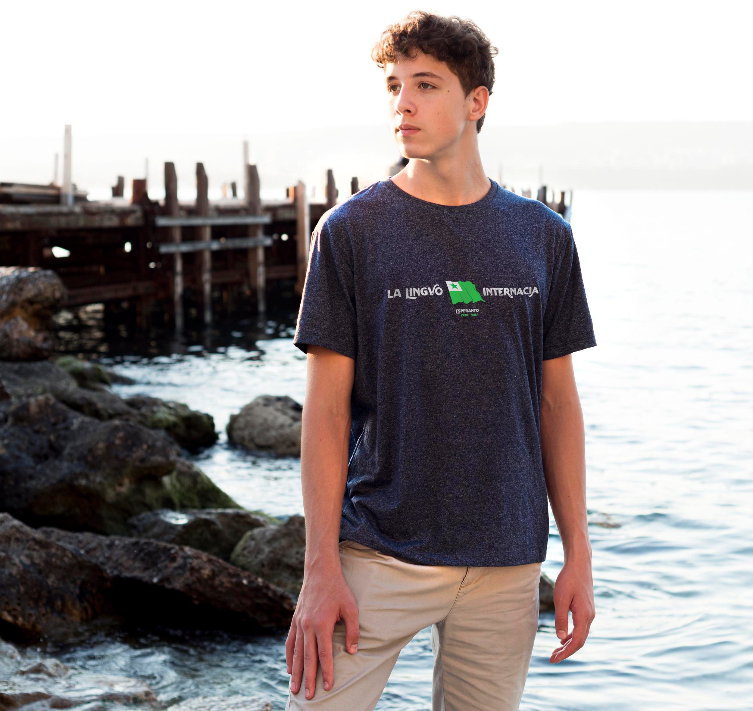 La Lingvo Internacia Esperanto Flago Uniseksa T-ĉemizo