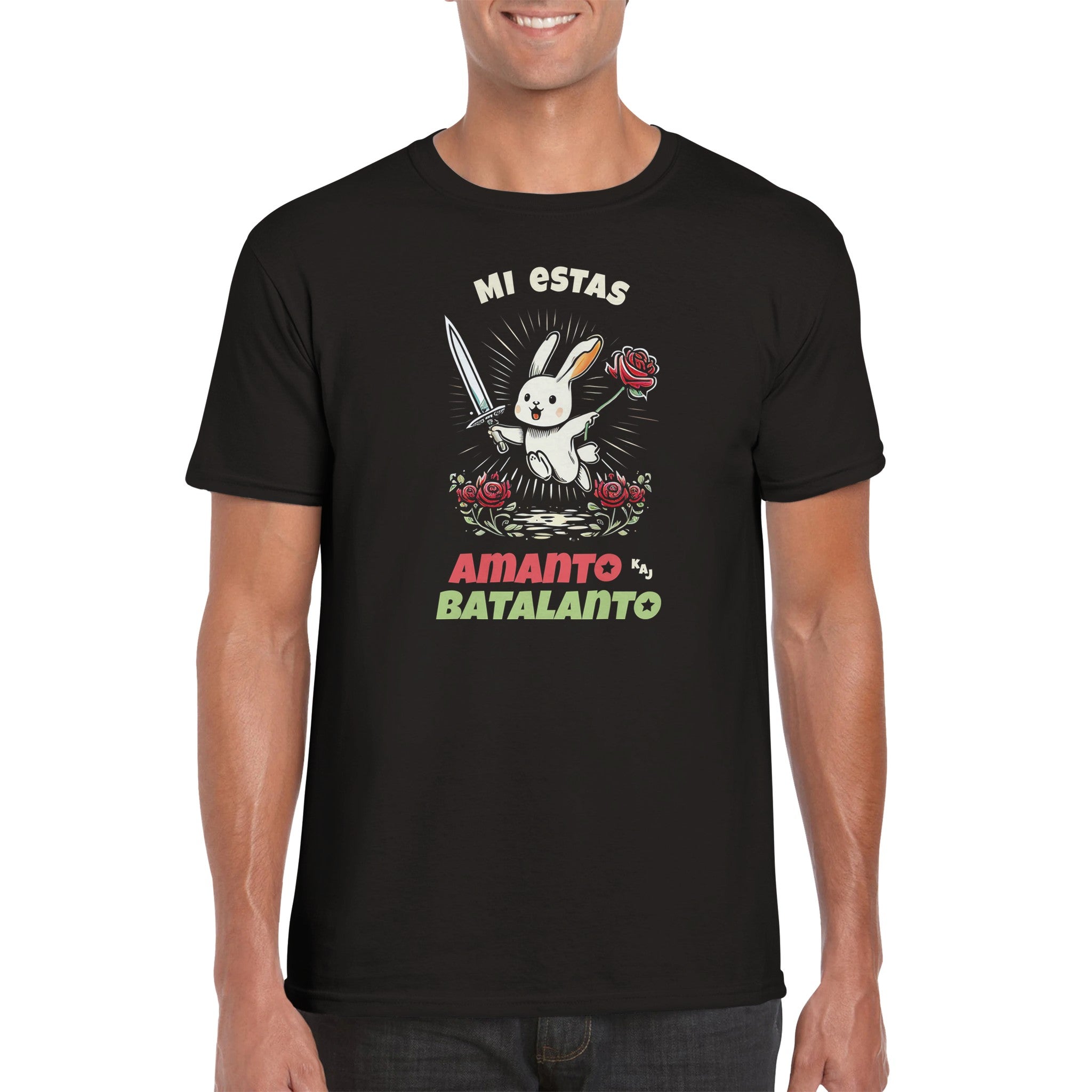 Amanto kaj Batalanto Esperanto T-shirt