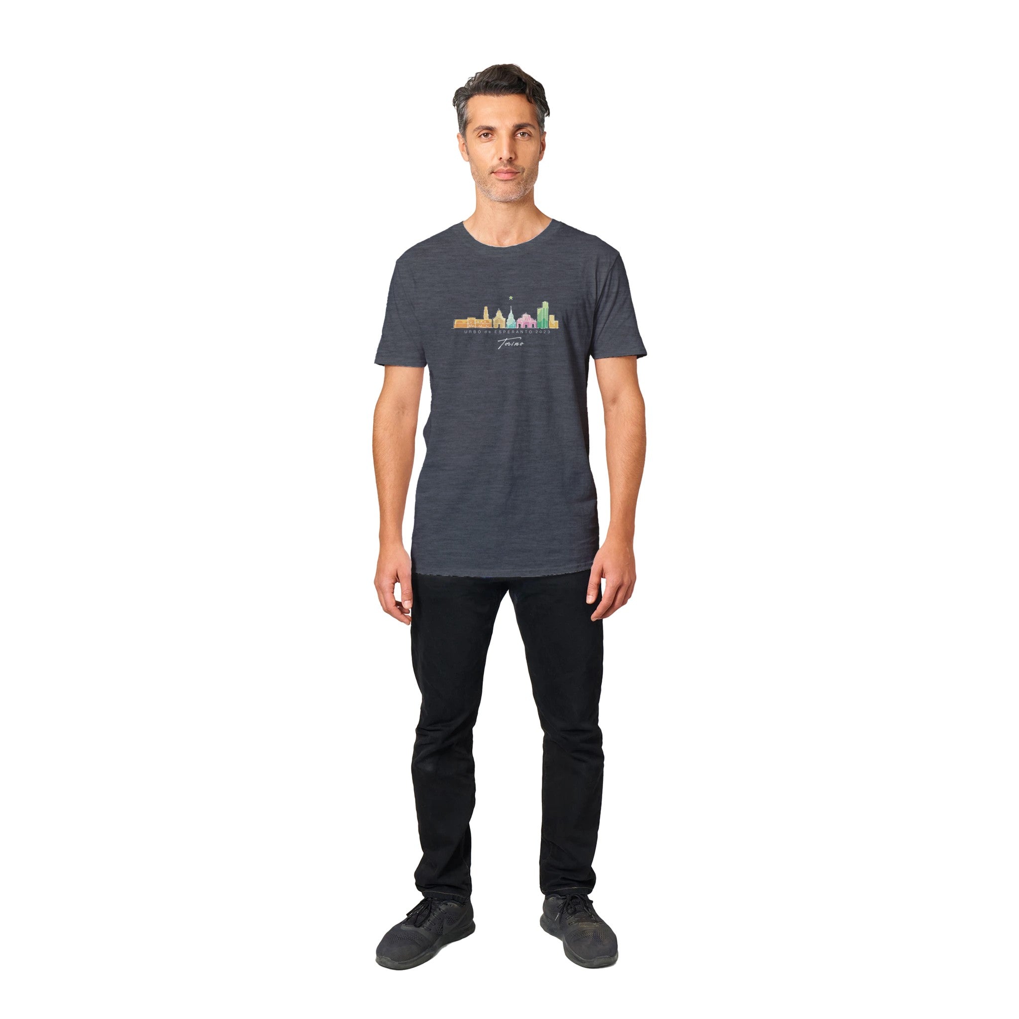 Torino Bunta Urbosilueto Unuseksa T-ĉemizo