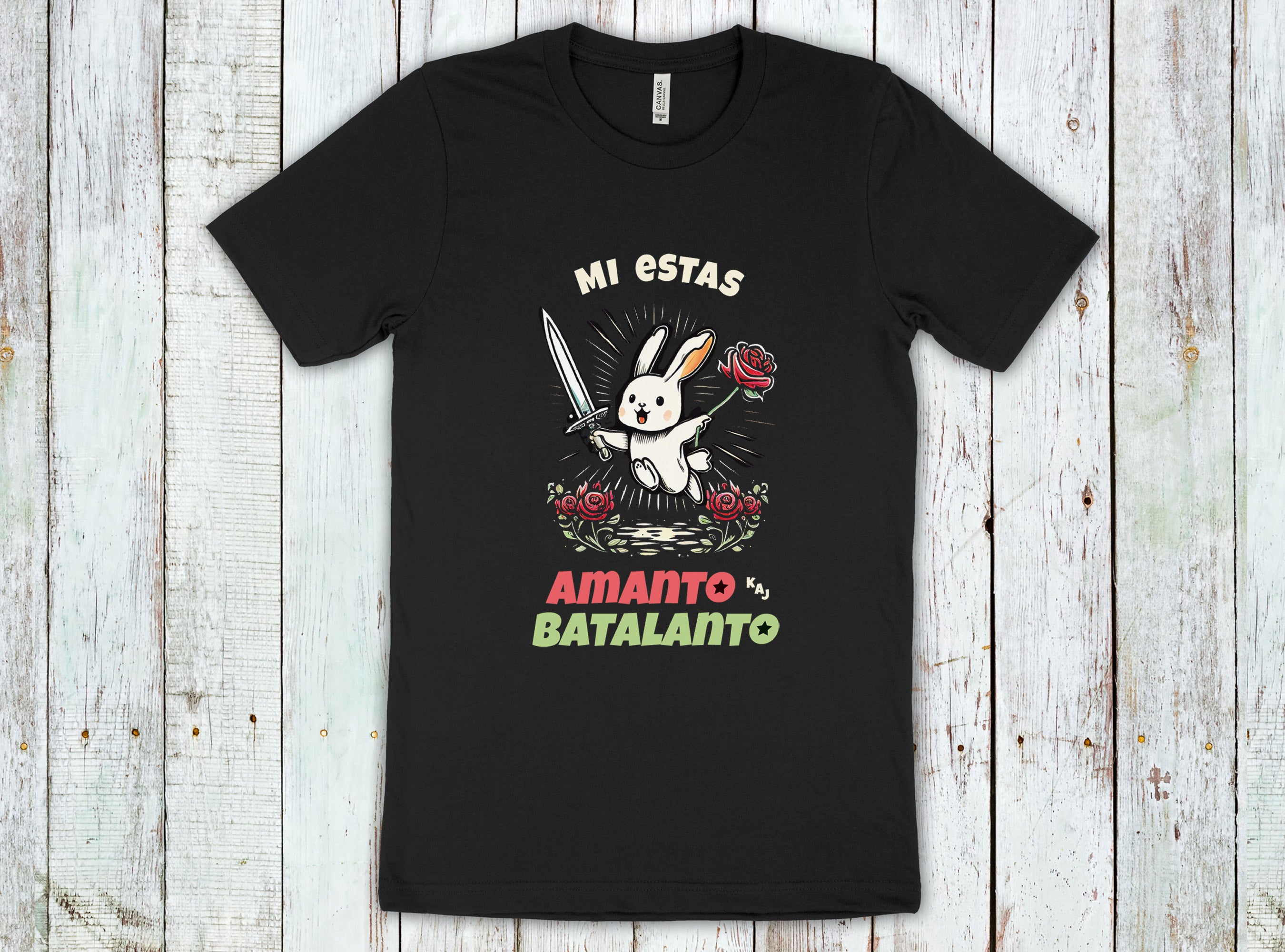 Amanto kaj Batalanto Esperanto T-shirt