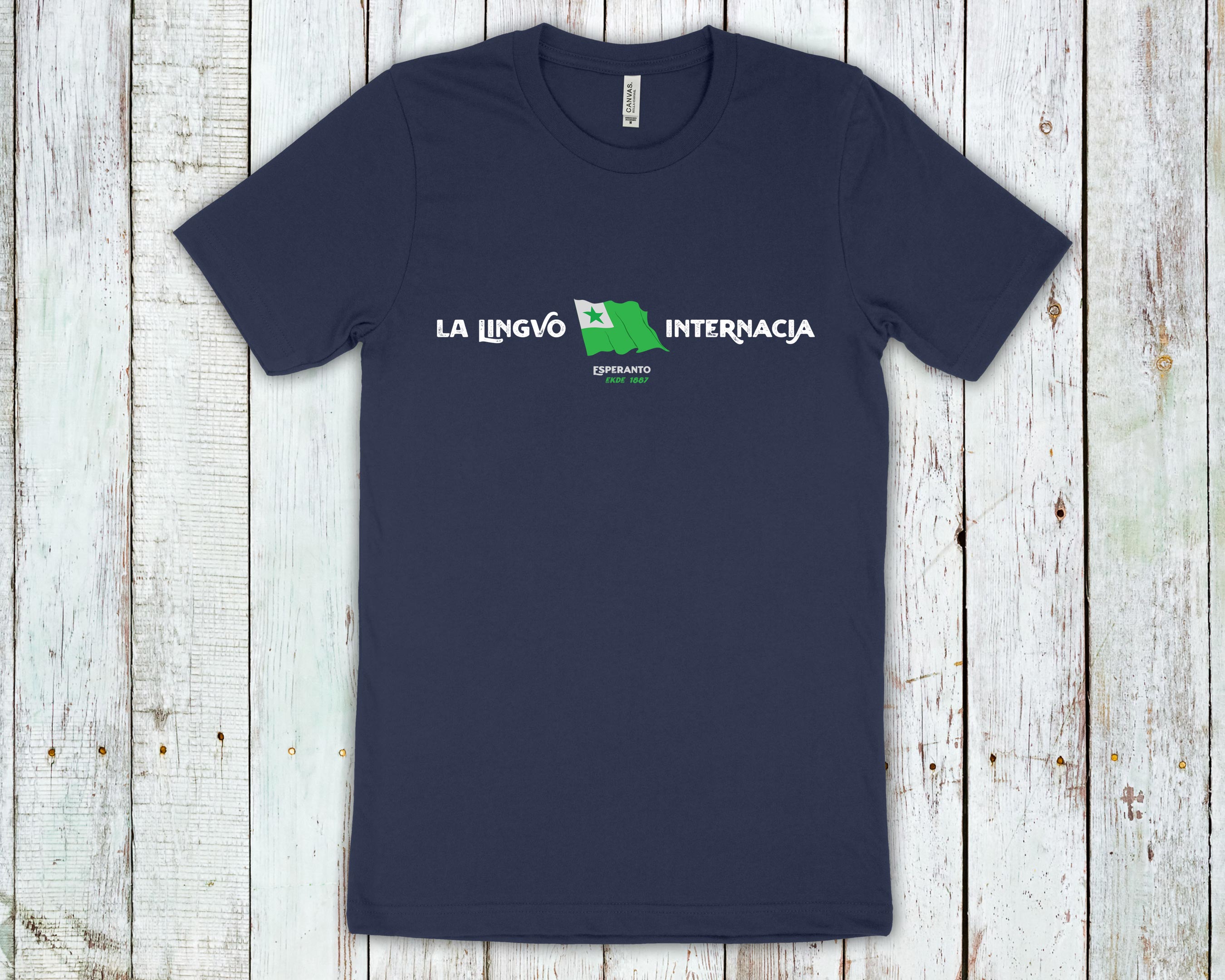 La Lingvo Internacia Esperanto Flago Uniseksa T-ĉemizo