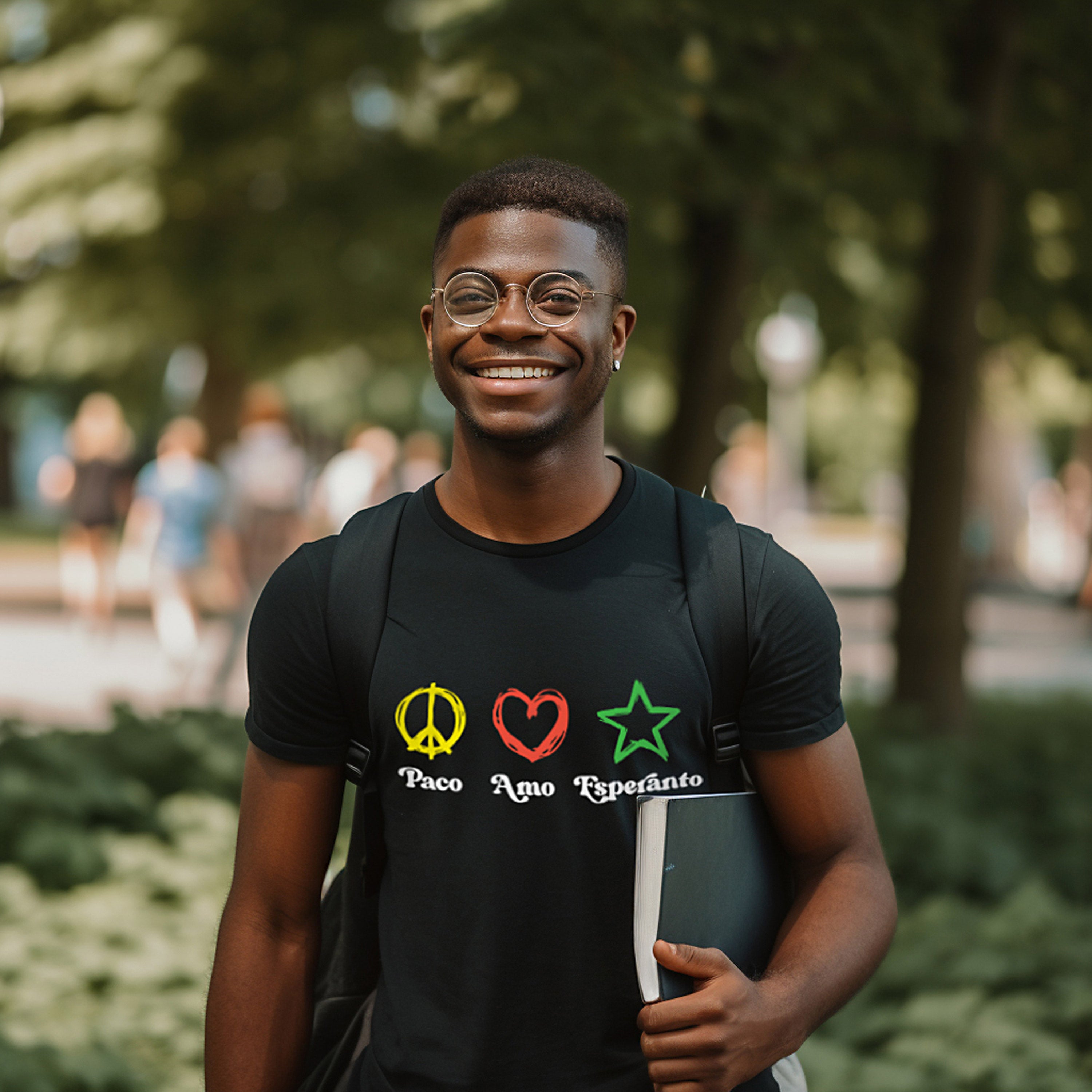 Peace Love Esperanto English Unisex T-shirt