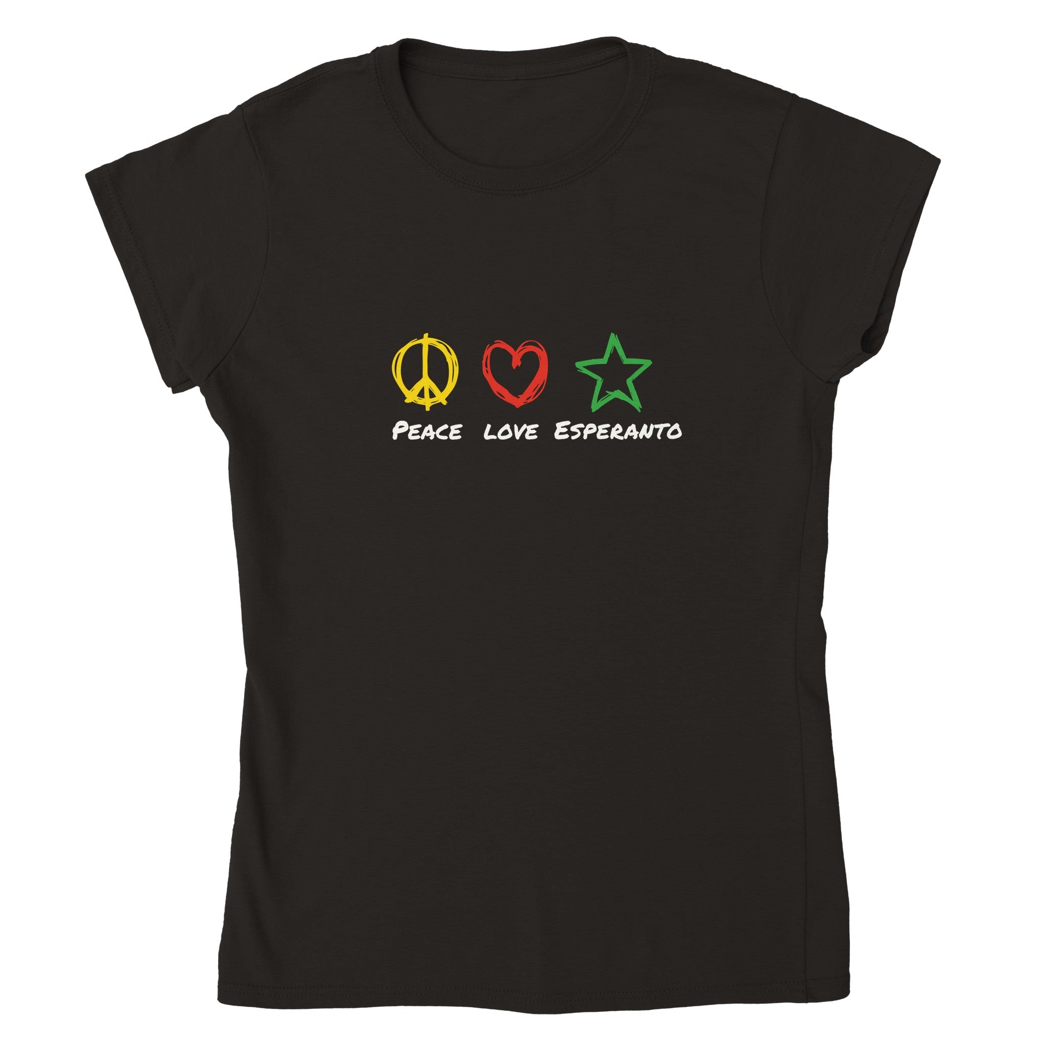 Peace Love Esperanto English Womens T-shirt